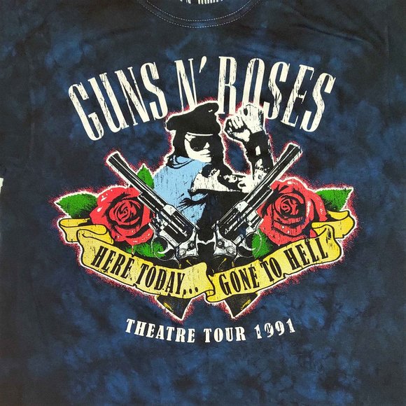 Guns N Roses Theatre Tour 1991 Tie Dye metal rock Official T-Shirt XL NWT - Picture 2 of 3
